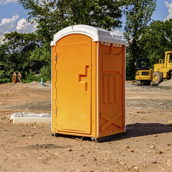 how often are the portable toilets cleaned and serviced during a rental period in Pawnee County